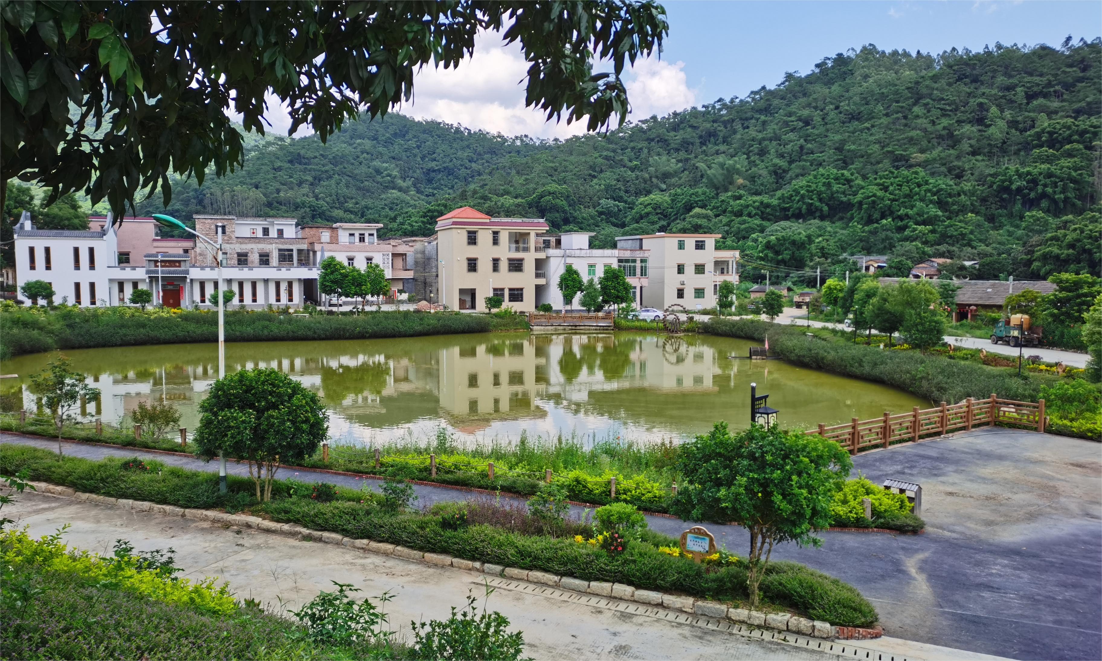 新城鎮(zhèn)云吟村觀景湖全景